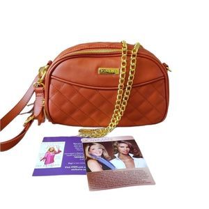JOY & IMAN QUILTED  CROSSBODY BAG.